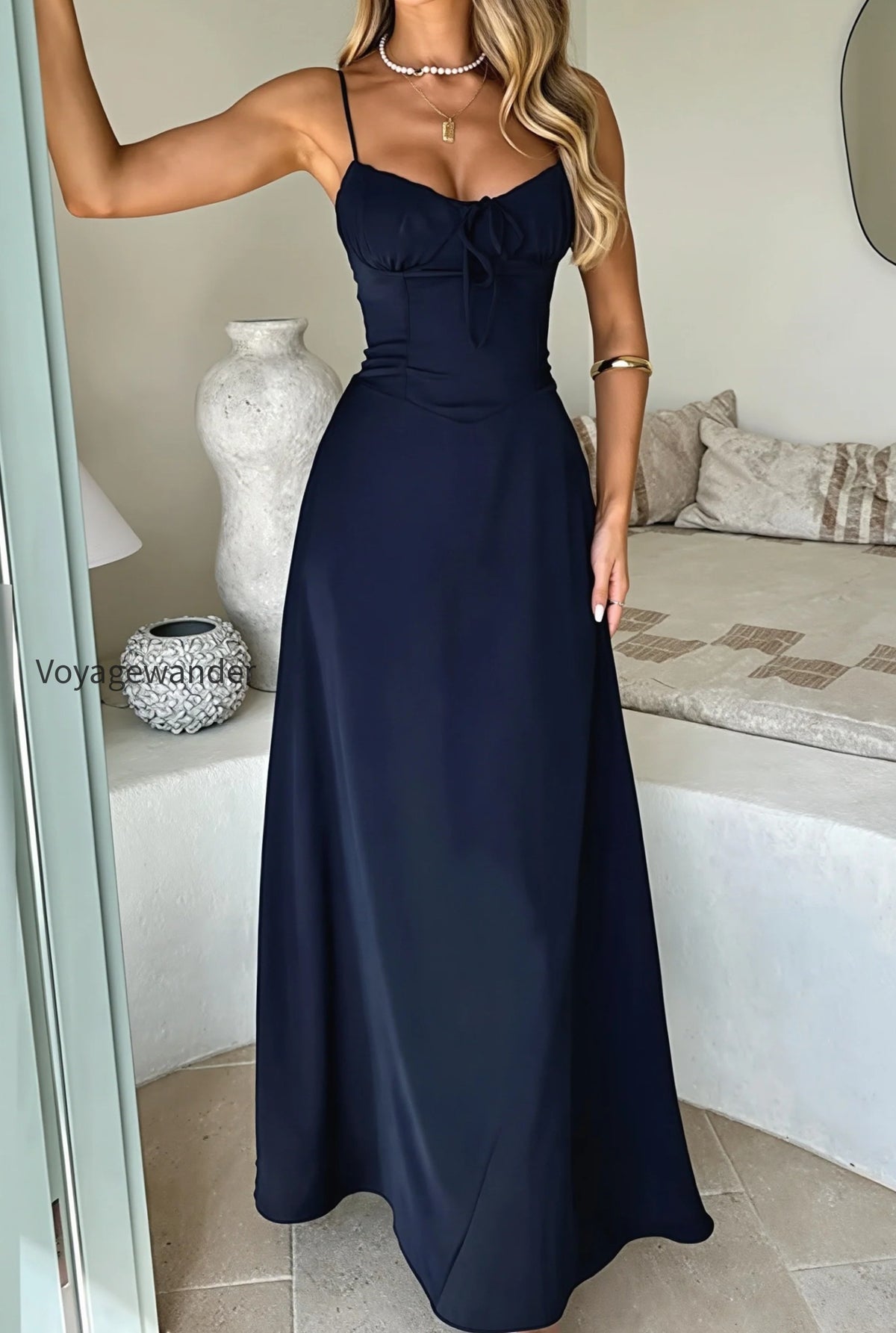 elegant-solid-tie-bodycon-maxi-dress