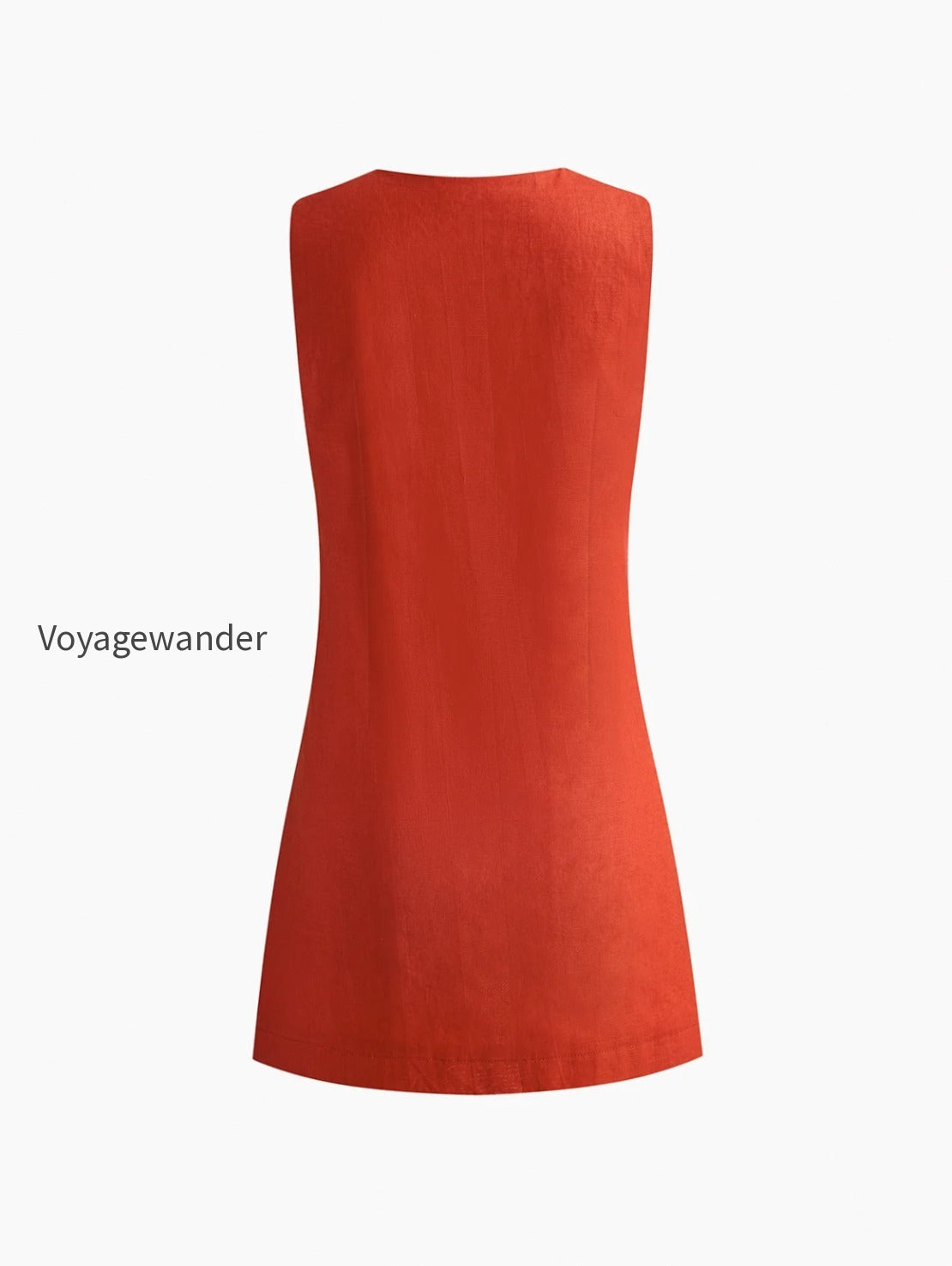 cotton-linen-v-neck-short-dress