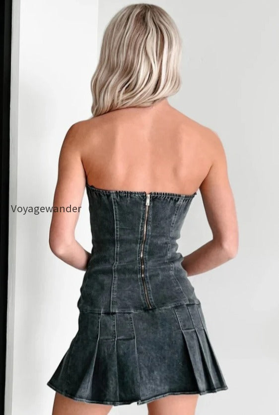sexy-strapless-denim-dress