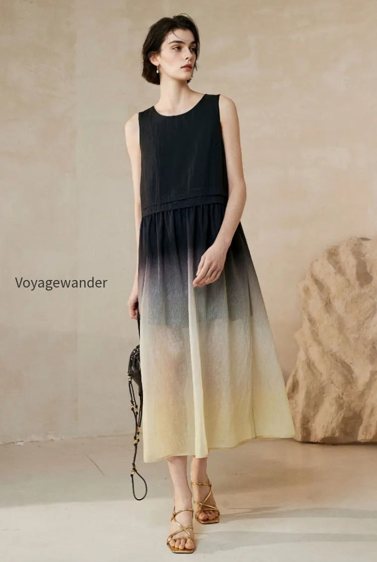 ombre-sleeveless-linen-midi-dress