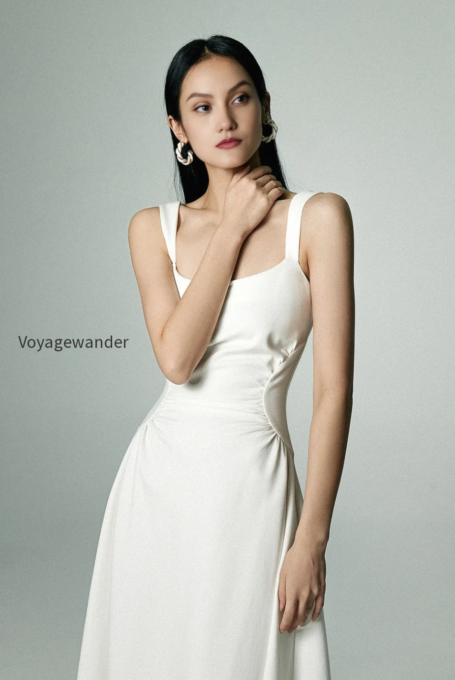 square-neck-midi-dress-with-pleated-waist