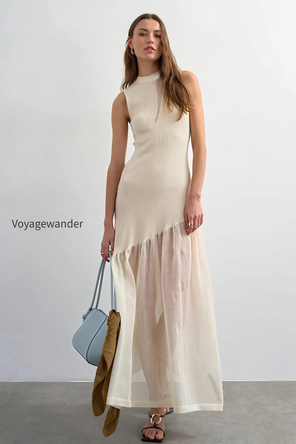 ribbed-knit-mesh-splice-maxi-dress