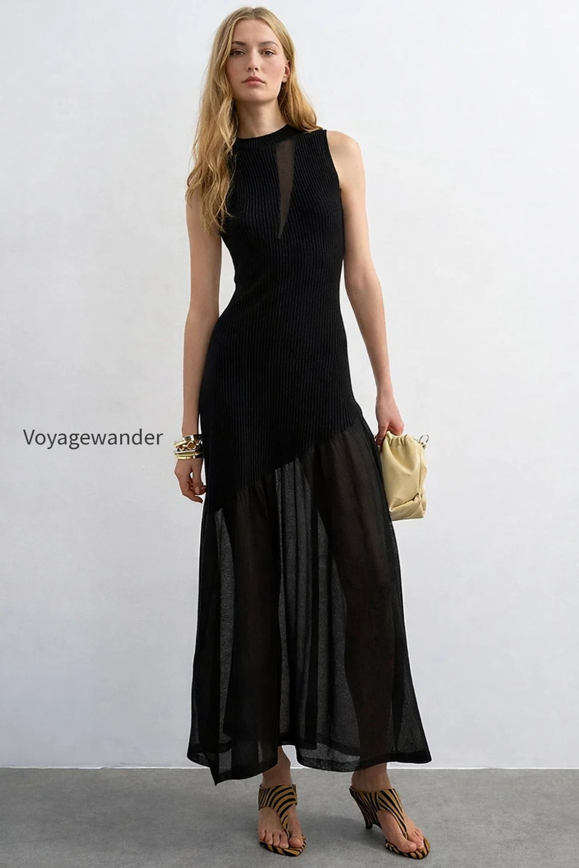 ribbed-knit-mesh-splice-maxi-dress