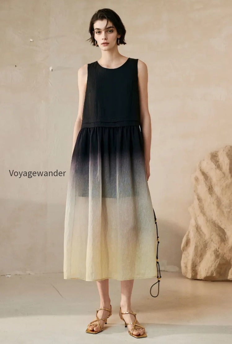 ombre-sleeveless-linen-midi-dress