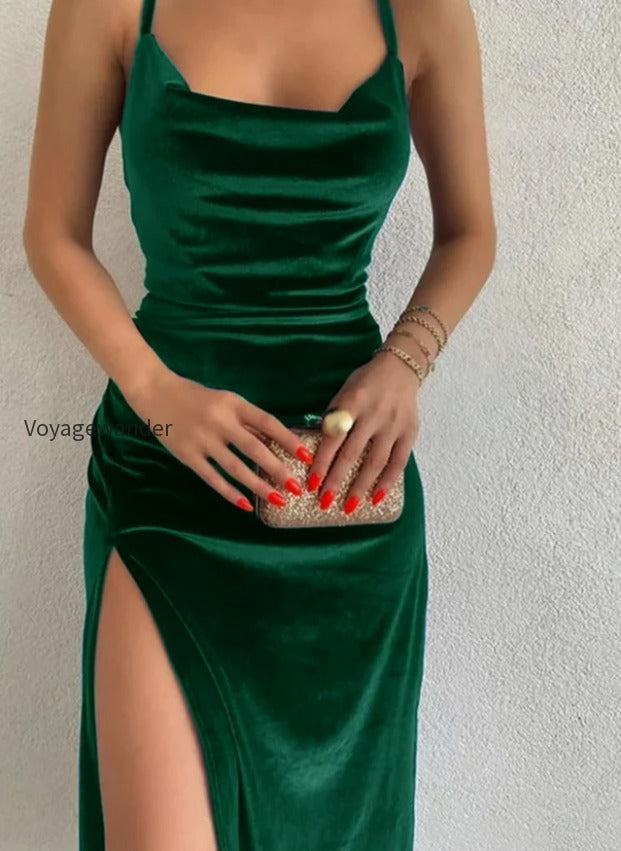 velvet-lace-up-backless-midi-dress