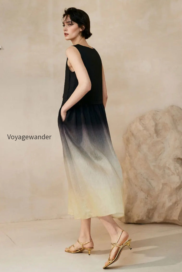 ombre-sleeveless-linen-midi-dress