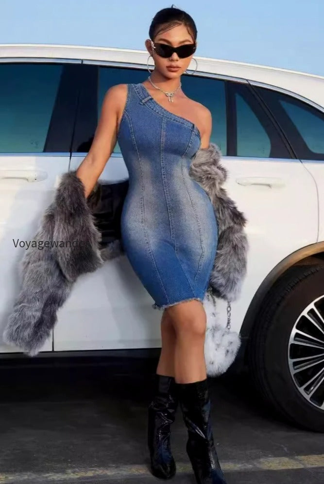 sexy-bodycon-washed-denim-dress