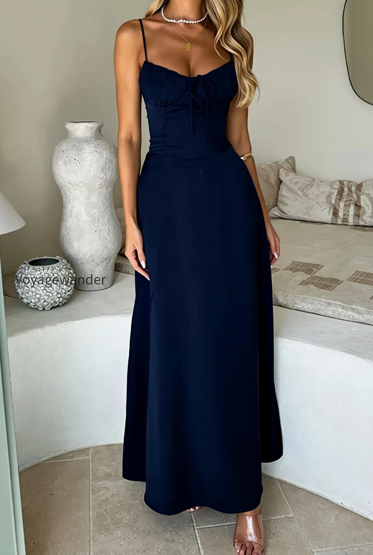 elegant-solid-tie-bodycon-maxi-dress