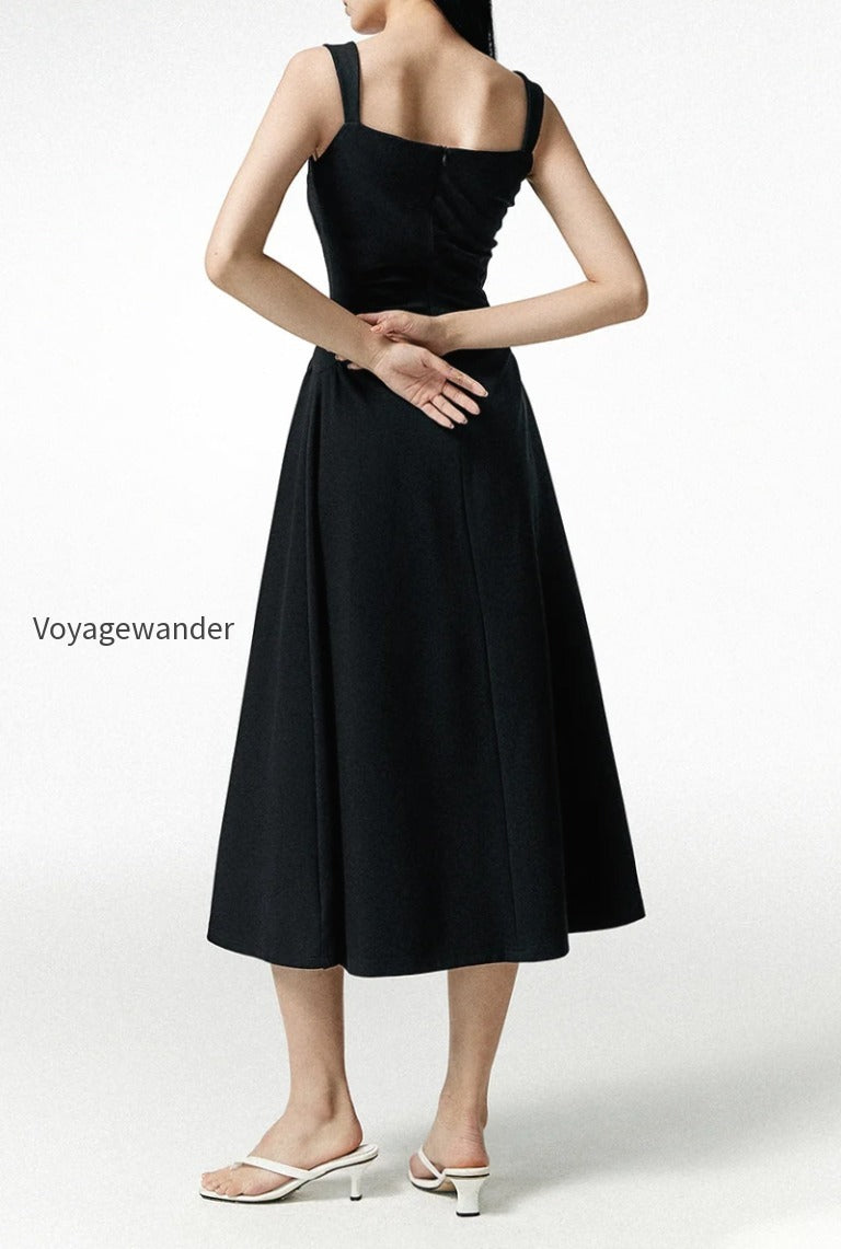 square-neck-midi-dress-with-pleated-waist