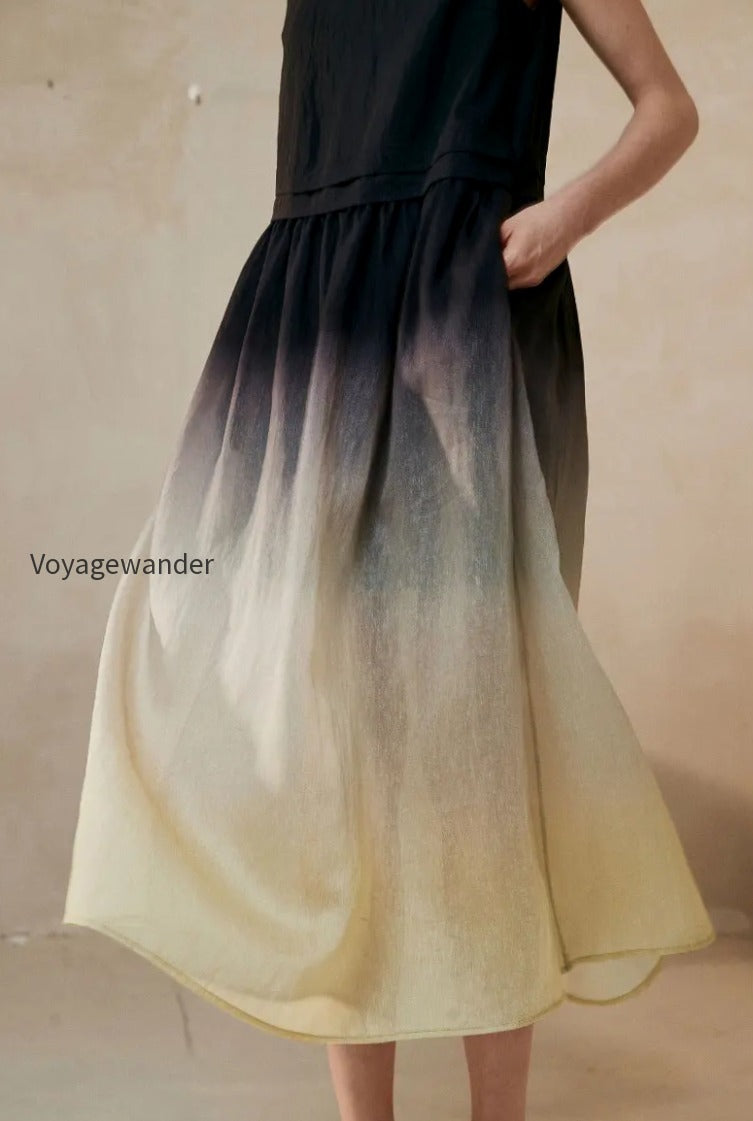 ombre-sleeveless-linen-midi-dress
