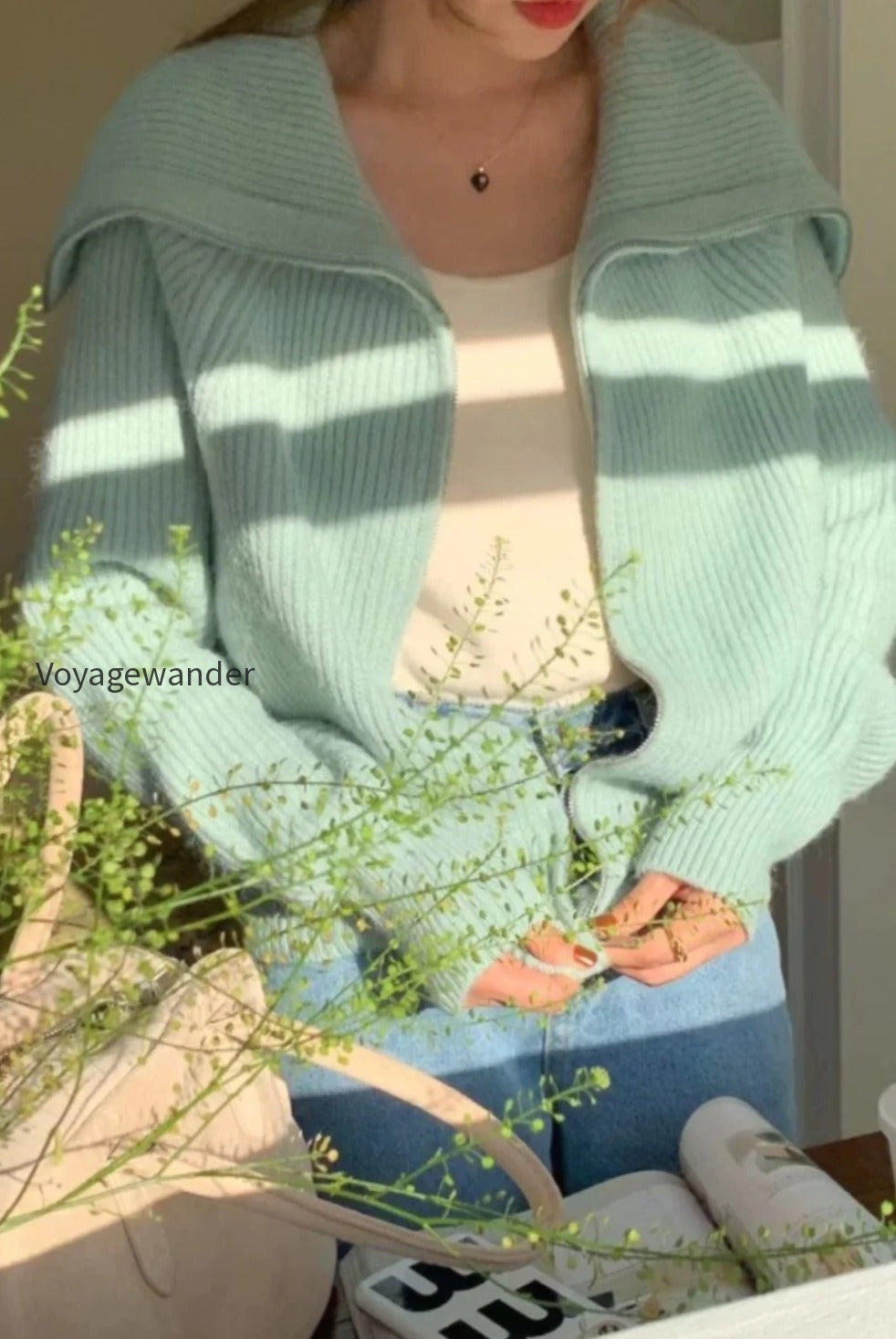 shawl-collar-zip-knit-cardigan